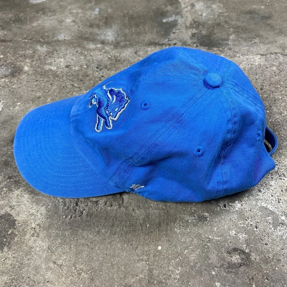 Vintage Detroit‎ Lions Cap Strap Back Adjustable Blue NFL Hat Football Logo